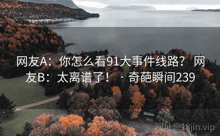 网友A:你怎么看91大事件线路? 网友B:太离谱了! · 奇葩瞬间239 网友A:你怎么看91大事件线路? 网友B:太离谱了! · 奇葩瞬间239